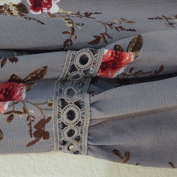 SLIGHTLY USED XXL FLORAL PRINT BELL SLEEVE KIMONO CARDIGAN LOOSE COVERUP - Picture 10 of 11